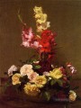 Gladiolen und Rosen Blumenmaler Henri Fantin Latour